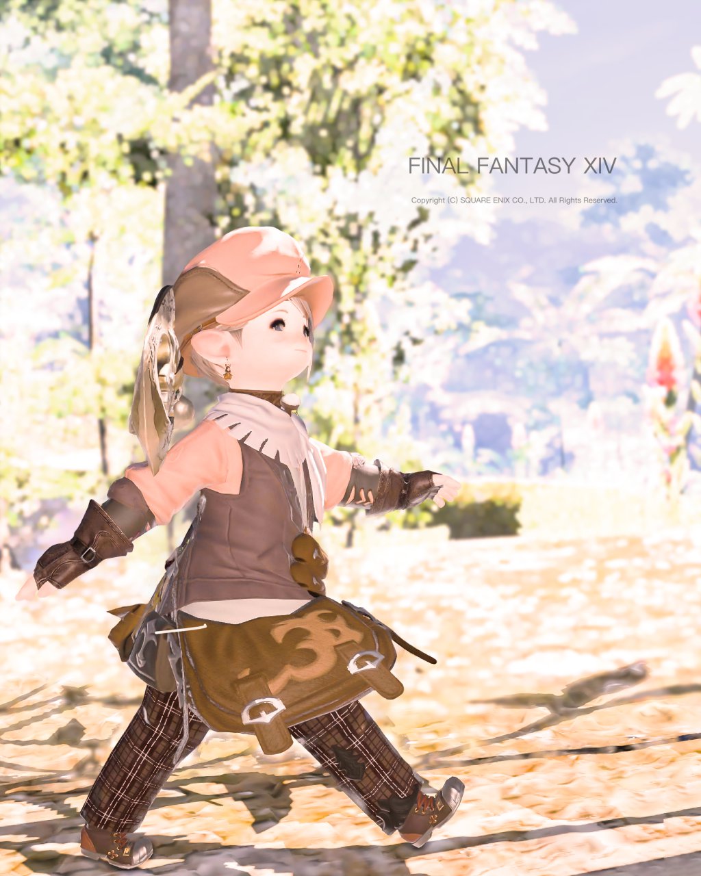 冬の服で散歩しているように撮影したララフェル