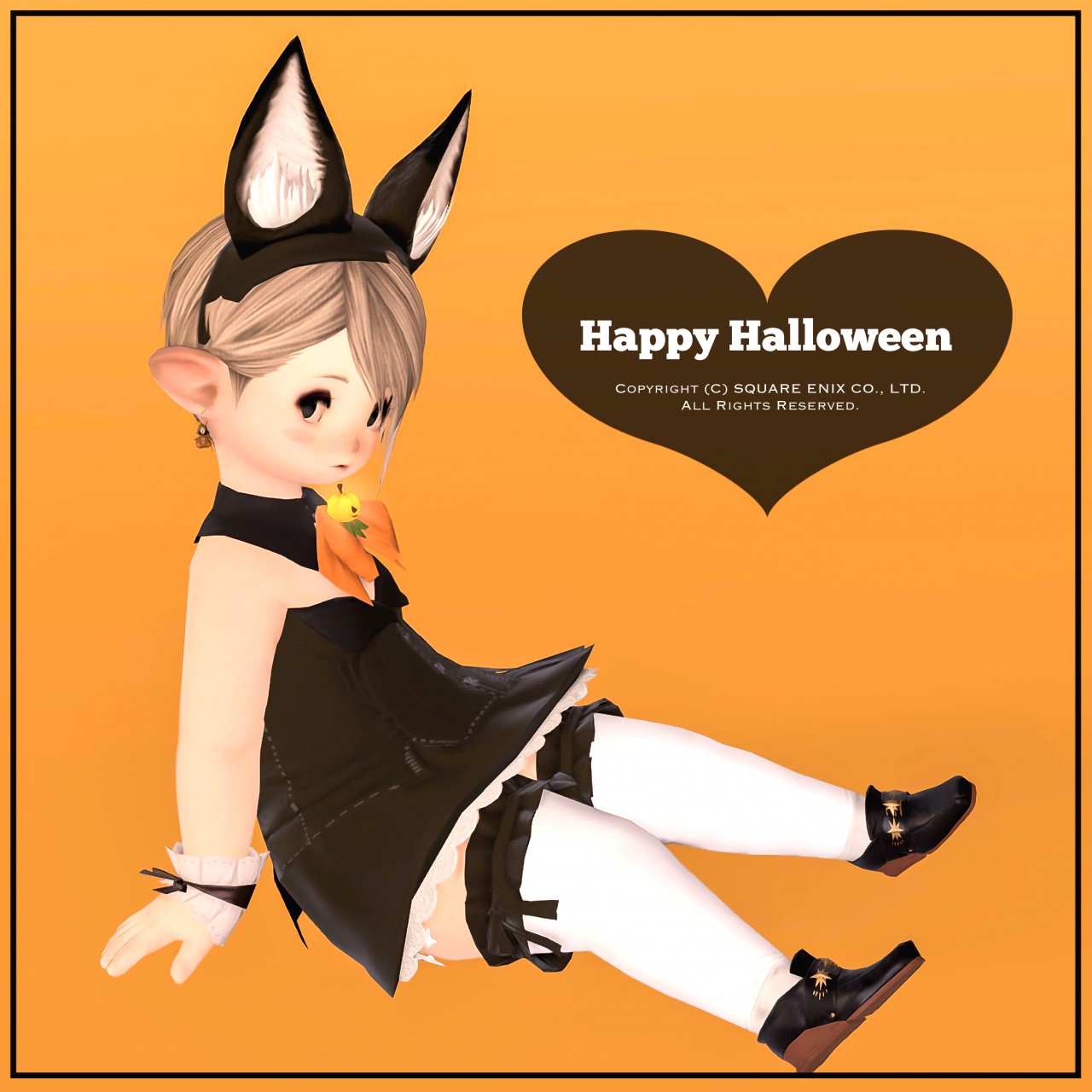 ウィッチコートとタマモカチューシャを使ったララフェルのハロウィンミラプリ