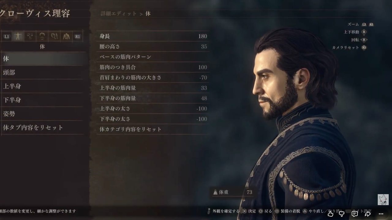 ファズス風キャラメイク 横向き