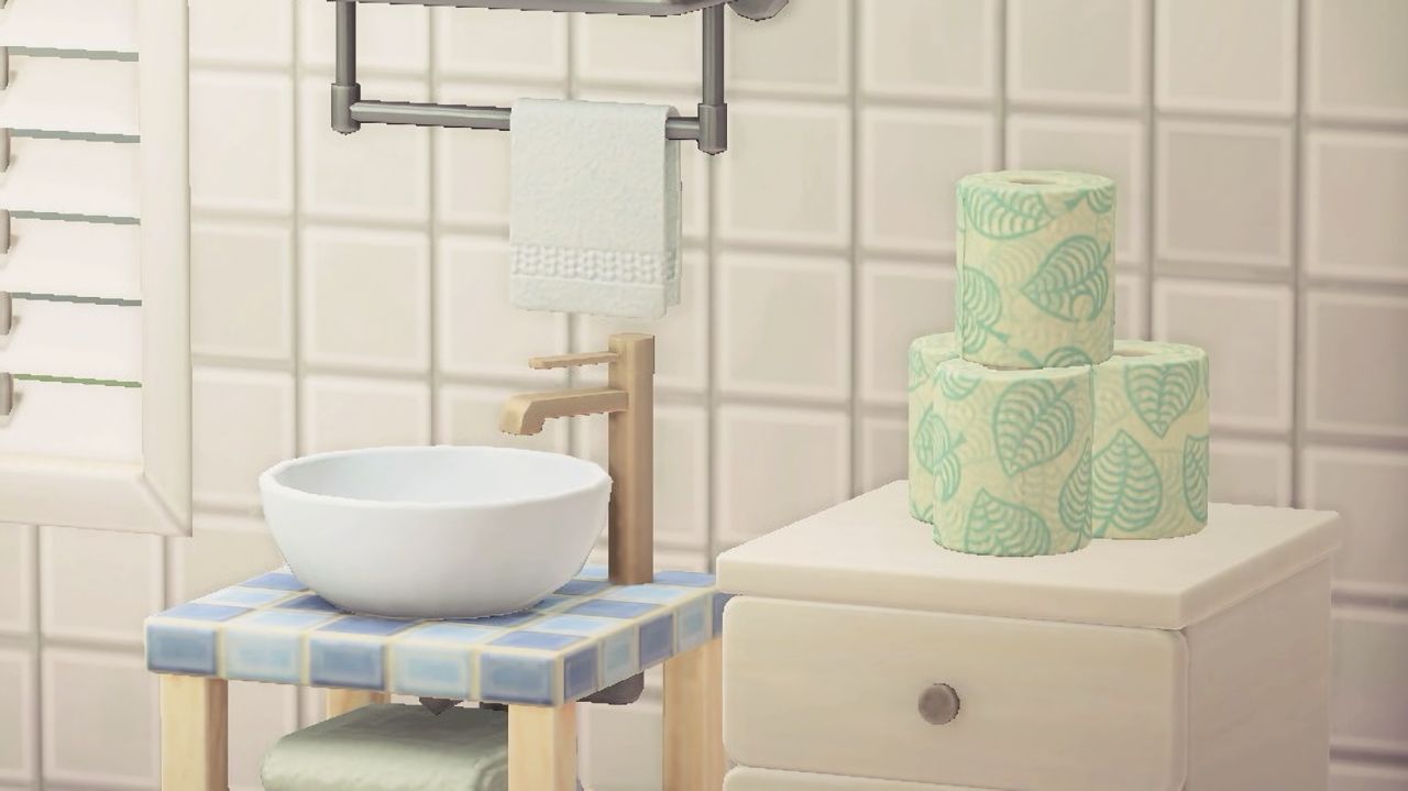 タヌポイントで交換したトイレットペーパーを飾っている様子