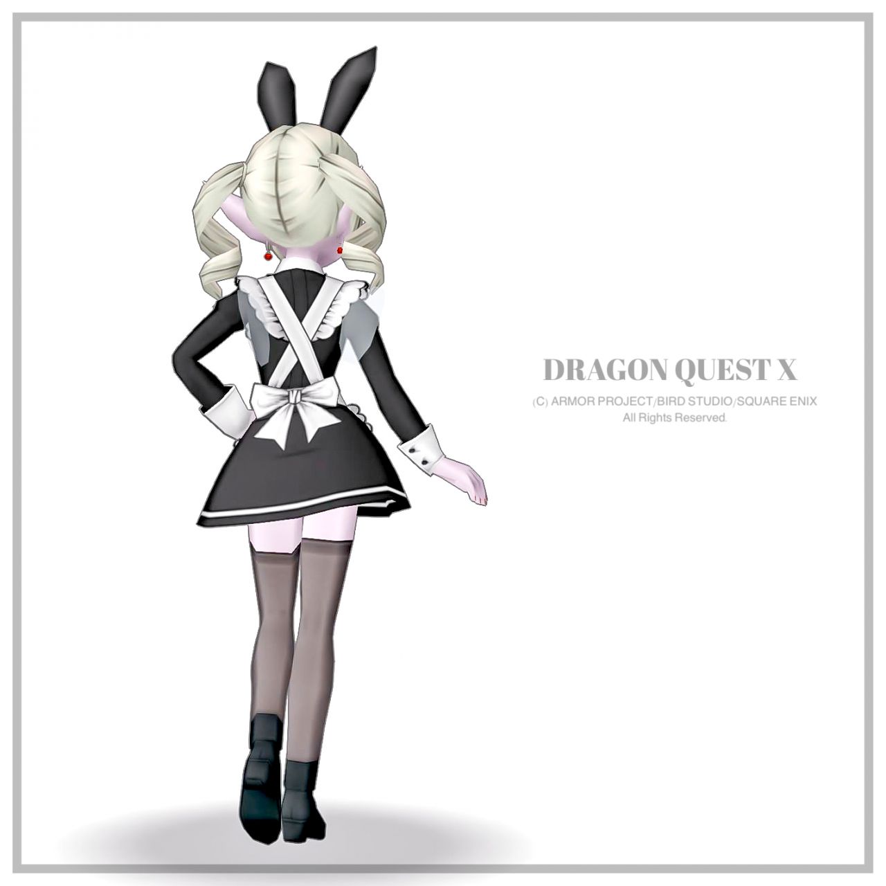 DQ10 ドレスアップ うさ耳メイド エル子 後ろ姿