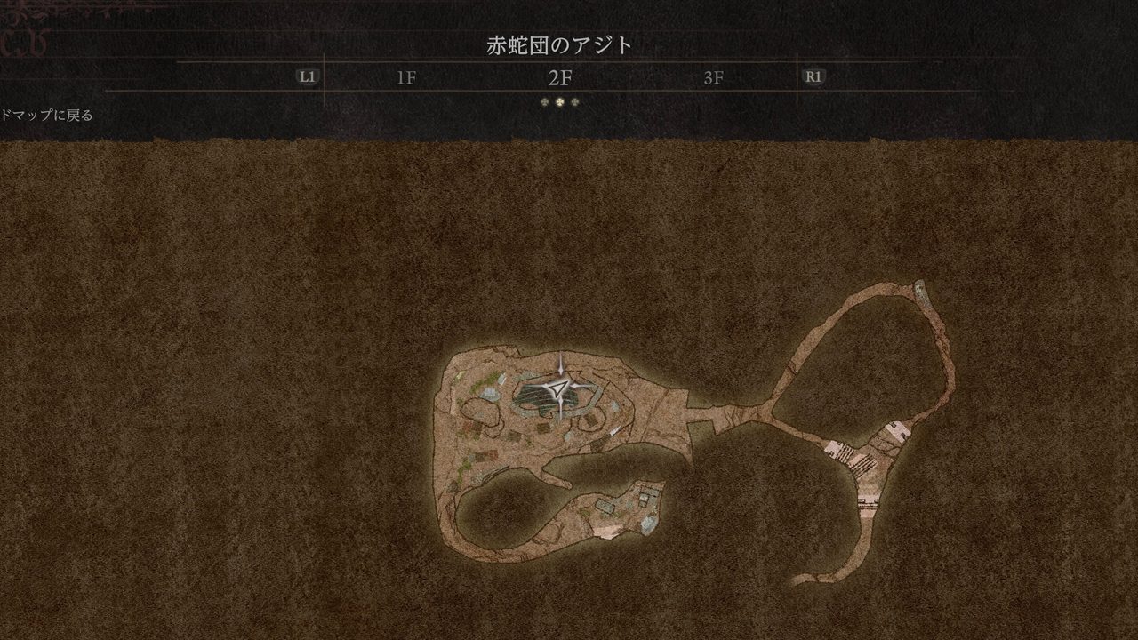 赤蛇団アジト　洞窟内マップ
