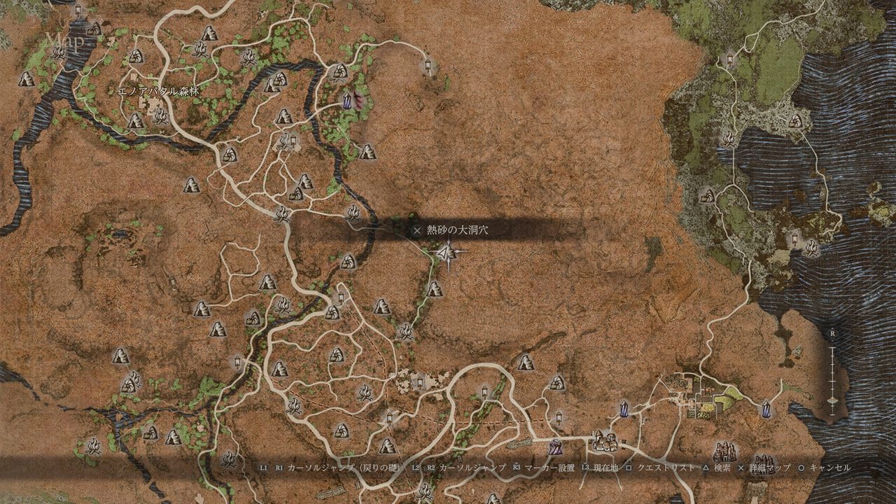 熱砂の大洞穴　全体マップ
