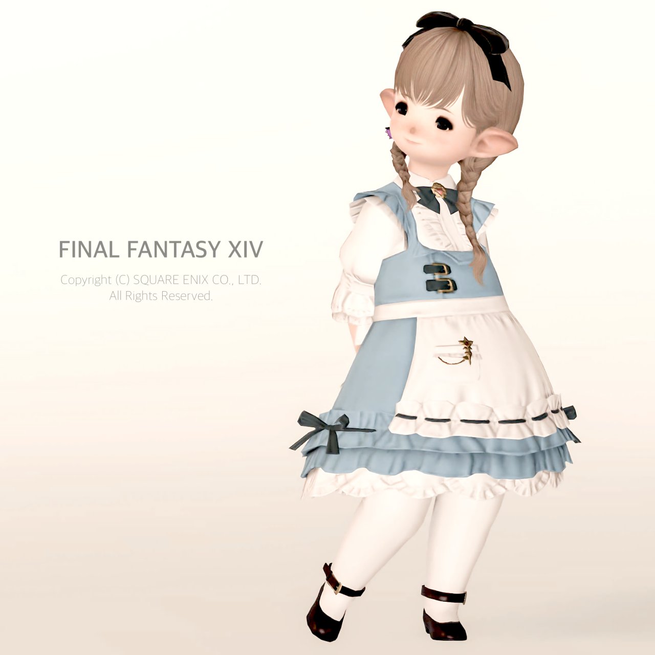 フロンティアリボンとメイド服を使ったララフェルのアリス風ミラプリ