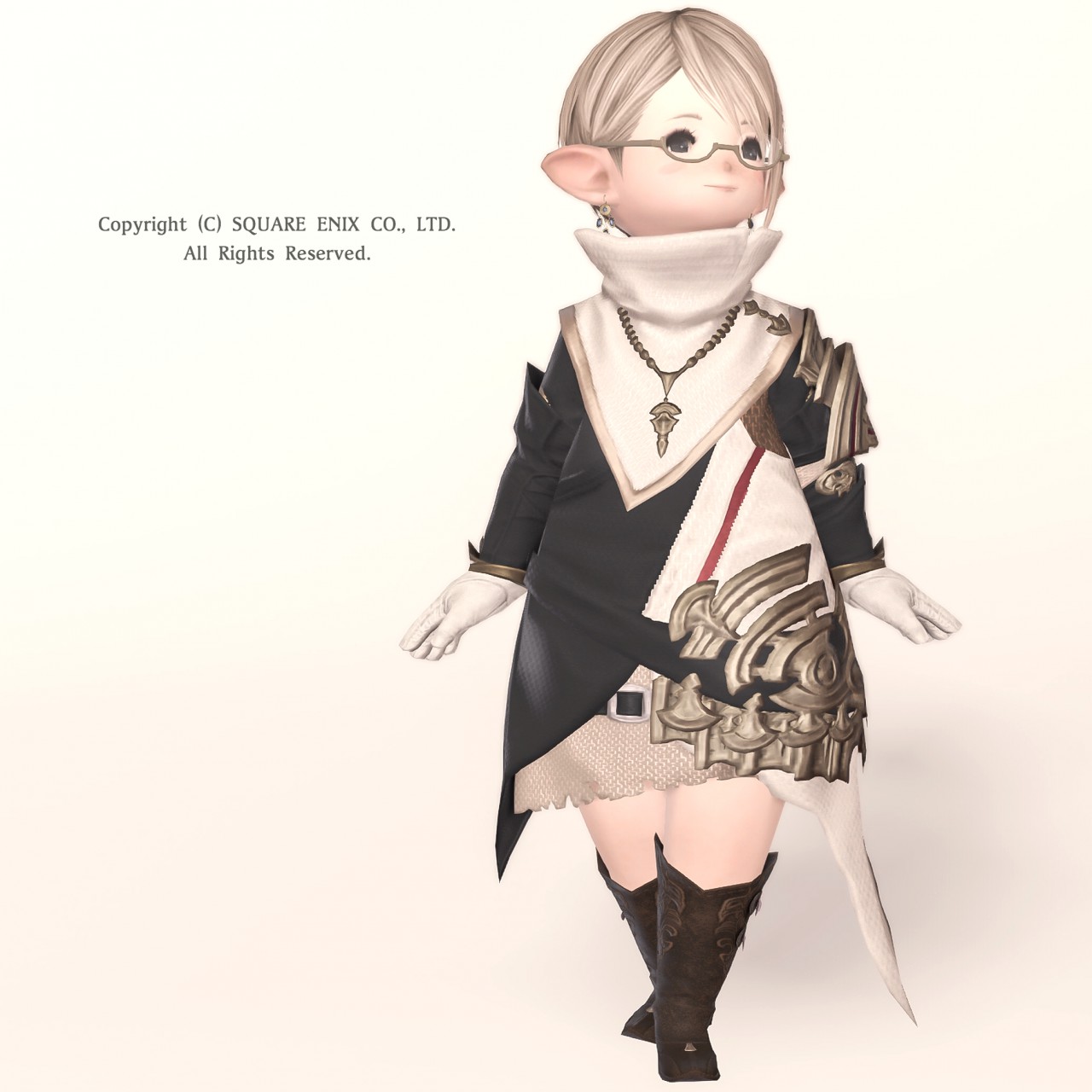 ブーツとショートパンツを合わせたララフェルのかわいいミラプリスクショ