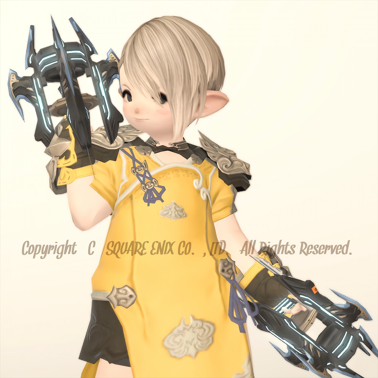 FF14のモンクLv50テンプルシクラスシリーズを着たララフェル
